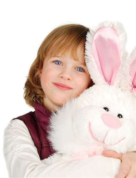 girl  bunny royalty  stock  image