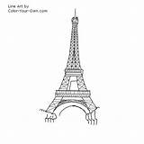 Eiffel Coloring Tower Pages Line Color Paris Printable Draw Own sketch template