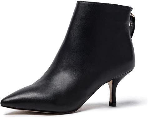 Womens Leather Ankle Boots Sexy Ladies Black Winter Autumn Short