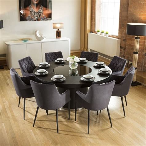 quatropi large   black oak dining set  charcoal carver chairs