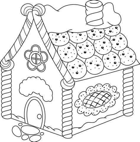 gingerbread house coloring page  subeloa