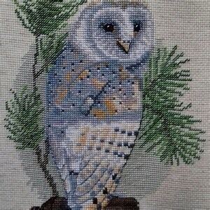 barn owl counted cross stitch pattern etsy