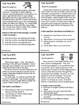 grade staar reading inference test prep task cards  gina kennedy
