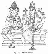Hindu Coloring Gods Narayana Nara God Indian Pages Colouring sketch template