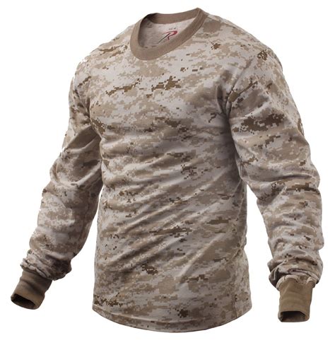 desert digital camouflage long sleeve tee shirt mens camo cotton  shi grunt force
