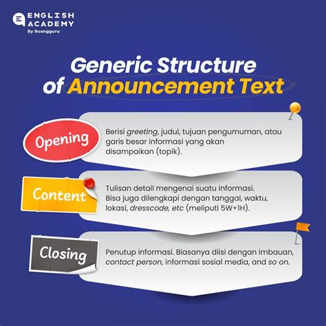 announcement text definisi struktur  contoh teks