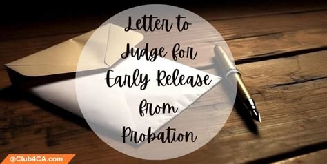 sample letter  judge  early release  probation