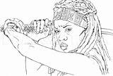 Michonne Ausmalbilder Colorir Danai Gurira Coloringhome Erwachsene Twd Dragoart Printablecolouringpages sketch template