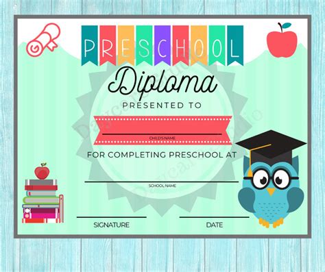 preschool diploma pre  graduation award certificate child care