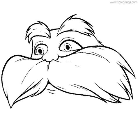 dr seuss lorax mustache coloring pages xcoloringscom