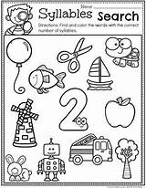 Syllables Worksheets Syllable Kindergarten Words Activities Kids Worksheet Work Planningplaytime Printable Search Choose Board Rhyming Word sketch template