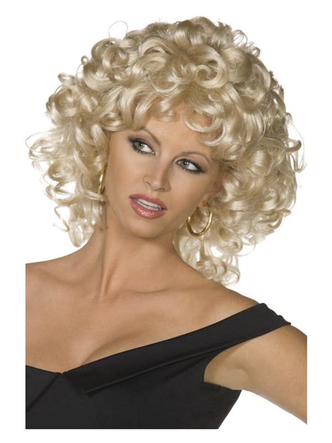 ladies deluxe grease sandy wig blonde curly costume last scene 50s 60s