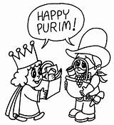 Esther Mordecai Purim sketch template