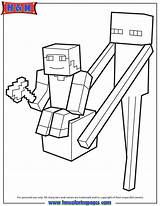 Coloring Pages Enderman Minecraft Hoe Hmcoloringpages Wither sketch template