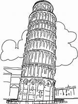 Colouring Pisa Leaning Nyc sketch template