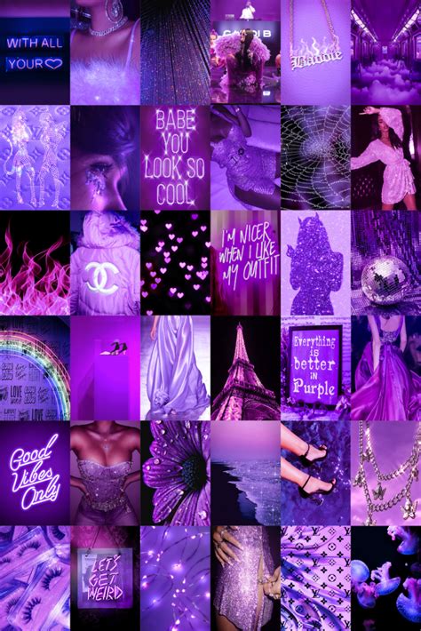 Purple Baddie Aesthetic Wallpaper Collage