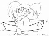 Coloring Canoe Girl Canoeing Pages Boy Ws sketch template