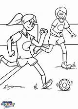 Soccer Coloring Pages Girl Playing Football Girls Adults Color Drawing Goalie Sheets Printable Getcolorings Print Getdrawings Books Colorin Futbol Week sketch template