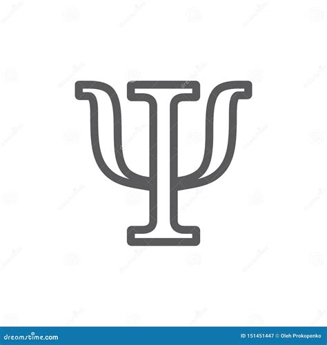 psi symbol isolated  white background psychology icon stock vector illustration  human