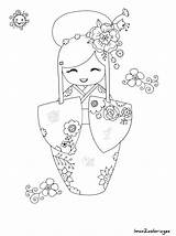 Kokeshi Japonaise Poupée Poupee Icolor Diyhomedecorideas Enregistrée Poupées Digi sketch template