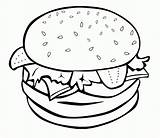 Coloring Pages Food Junk Burger Clipart Colouring Kids Library sketch template