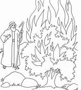 Bush Coloring Moses Burning Colouring Pages Kids Call Bible Ten Color Activities Craft Printable Story Sunday School Plagues Crafts May sketch template