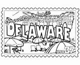 Delaware State Coloring Printables Pages Usa States sketch template