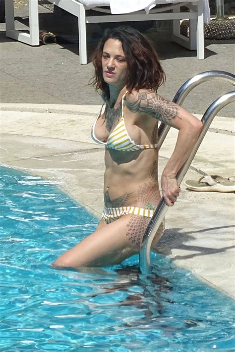 Asia Argento In Bikini At The Hotel Hiltons Swimming Pool In Rome