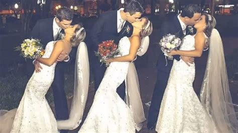 identical brazilian triplets say i do together