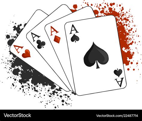 aces poker playing cards  white royalty  vector