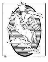 Pegasus Alado Cavalo Unicorn Winged Cavalos sketch template