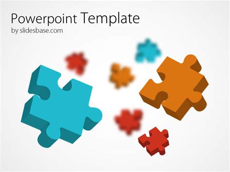 3d colorful puzzle powerpoint template slidesbase