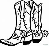 Boots Coloring Pages Cowgirl Cowboy Boot Printable Clipartmag Drawing Site sketch template