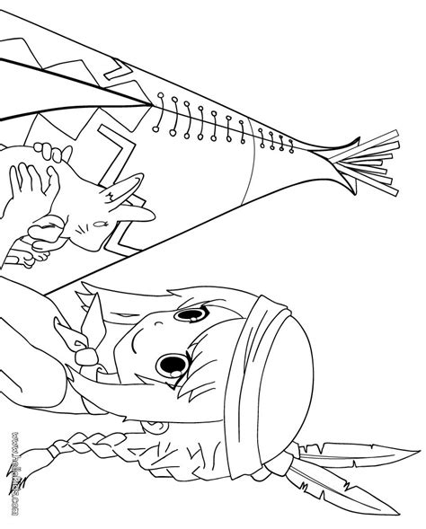 indian girl coloring page source coloring pages  girls wild west