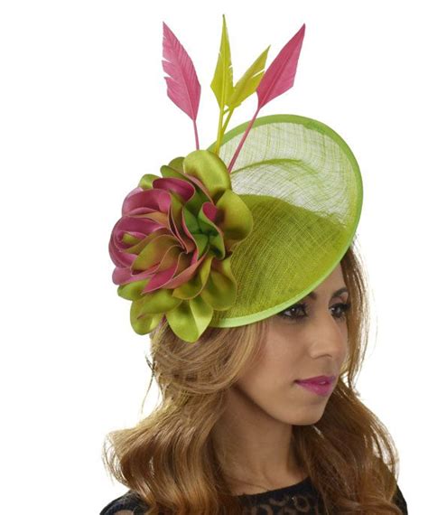 Lime Green Fuchsia Pink Womens Kentucky Derby Fascinator Hat Etsy