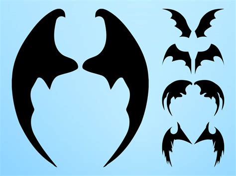 bat wings silhouettes vector art graphics freevectorcom