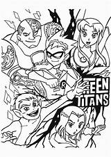 Coloring Titans Teen Pages Print sketch template