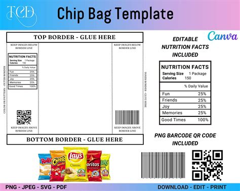 chip bag template canva