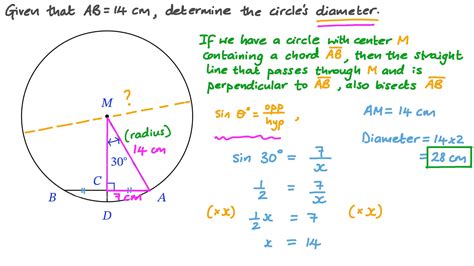 question video determining  diameter   circle nagwa