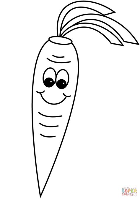 cartoon carrot coloring page  printable coloring pages
