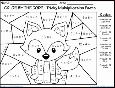 multiplication coloring sheets  grade