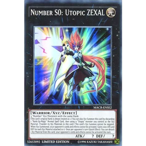 Yu Gi Oh Trading Card Game Yugioh Number S0 Utopic Zexal Mint Yu Gi Oh