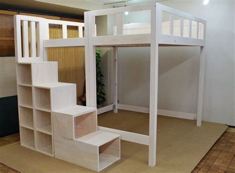 printable full size loft bed plans  stairs