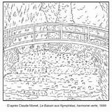 Monet Nymphéas Lilies Bassin sketch template