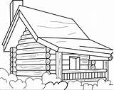 Cabin Coloring Log Printable Clipart Pages Simple Drawing Kids Colouring Wood Designs House Cabins Woods Easy Drawings Color Burning Line sketch template