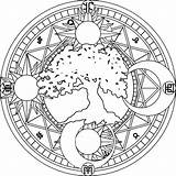 Wiccan Pages Coloring Adults Getdrawings Moon Sun sketch template