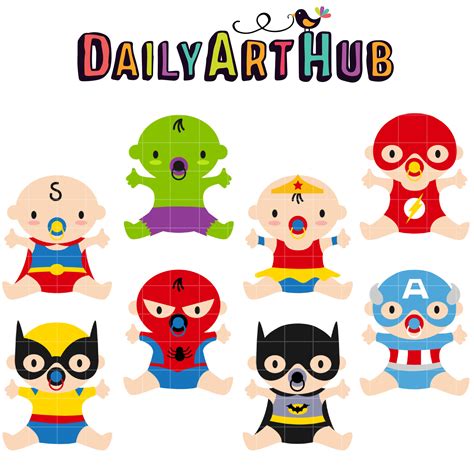 superhero babies clip art set daily art hub  clip art everyday