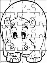 Animals Jigsaw Puzzles Printable Cut Activities Coloring Pages Kids sketch template