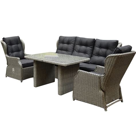 ibiza xl stoel bank loungeset  delig verstelbaar grijs avh outdoor tuinmeubelen