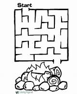 Maze Coloring Mazes Kids Printable Games Pages Clipart Campfire Worksheets Easy Simple Kid Puzzles Channel Activity Worksheet Camping Print Printables sketch template
